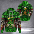 St Patrick's Day Eat Drink And Be Irish Hoodie St Patty's Day Party Skull Hoodie Gifts For Him