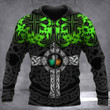 Celtic Cross St Patrick's Day Zipper Hoodie Saint Paddy's Day Irish Clothes Presents For Cousin