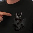 Black Cat In Pocket T-Shirt Cute Cat Lover Shirt Apparel Gift Ideas For Him Her