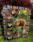Fox Quilt Blanket Cute Red Fox Print Throw Blanket Related Themed Gifts