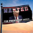 Donald Trump Wanted For President 2024 Flag Trump Mugshot Flag MAGA Merch