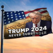 Never Surrender Trump 2024 Flag We The People Donald Trump mugshot Flag For Gun Lovers