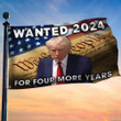 Wanted 2024 For Four More Years Trump Flag We The People Trump Mugshot Merch For Gun Lovers
