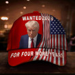 Wanted 2024 For Four More Years Hat Red Trump Mugshot Merch American Flag Hats For Trump Lovers