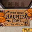 Custom Home Sweet Haunted Home Doormat Indoor Welcome Mat Halloween Gift For Family