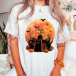 Halloween Pumpkin Black Cats Shirt Black Scary Halloween T-Shirts Gifts For Guys
