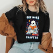 Ghost Reading One More Chapter Shirt Black Cute Ghost Halloween T-Shirt Gifts For Nerds