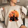 Halloween Pumpkin Black Cats Sweatshirt Black Scary Halloween Clothing Gifts For Guys