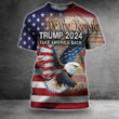 Trump 2024 Take America Back T-Shirt Patriotic Eagle Donald Trump Merch We The People Clothing