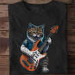 Cat Playing Guitar Shirt Cute Cat Themed Electric Guitar Gifts For Him