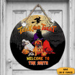 Custom Pug Trick Or Treat Welcome Halloween Wooden Sign Gifts For Pug Lovers Owners