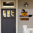 Pumpkin Welcome Halloween Metal Sign Hanging Best Halloween Decorated Houses