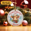 Personalized Highland Cow Chirstmas Ornament My First Christmas 2023 Highland Cow Ornament