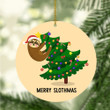 Merry Slothmas Ornament Funny Sloth Christmas Tree Ornaments Decor Gifts