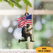 Custom Soldier With American Flag Veteran Christmas Ornament For Veterans Christmas Gifts