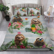Sloths Tropical Bedding Set Cute Adorable Bed Duvet Cover Set Gifts For Sloth Lovers