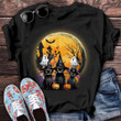 Happy Halloween Black Cats T-Shirt Halloween Graphic Tees Gifts For Cat Lovers