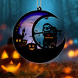 Personalized Halloween Sloth Moon Ornament Halloween Christmas Tree Decorations