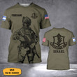 Custom IDF Shirt Israeli Army T-Shirt USA Stand With Israel Merch Israel Clothing