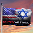 United We Stand With Israel Flag American Pray For Israel Merch Political Flags