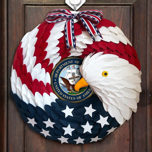 Seal Department Of The Navy Eagle Wreath Patriotic American Proud Seal Navy Front Door Decor