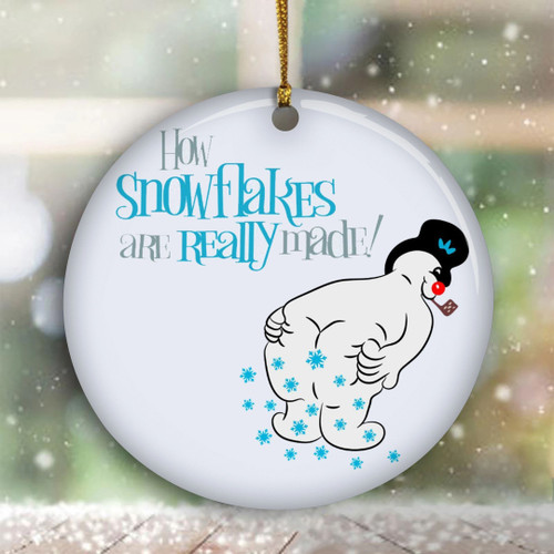 Funny 2022 Christmas Ornament Snowman How Snowflakes Are Really Made Xmas Ornament Tree Decor
