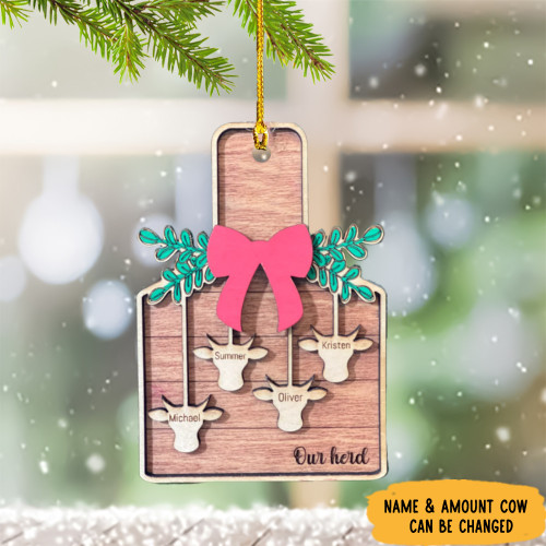 Personalized Cow Ear Tags Ornament Cattle Tags Ornament Farm Christmas Tree Decor