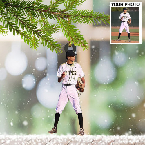 Personalized Photo Baseball Ornament Baseball Player Christmas Ornament 2022