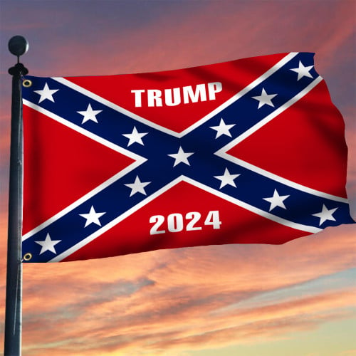 Trump 2024 Confederate Battle Flag Southern Cross Dixie Flag Trump 2024 Merchandise
