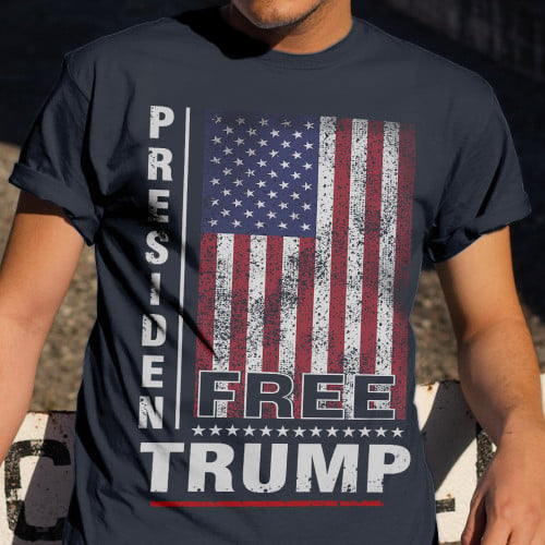 Free President Trump Shirt Vintage Support Donald Trump 2024 President Campaign Apparel