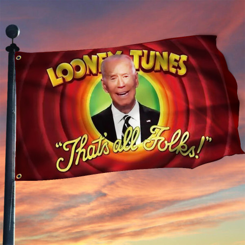 Biden Looney Tunes That's All Folks Flag Fjb Let's Go Brandon Trump Merch