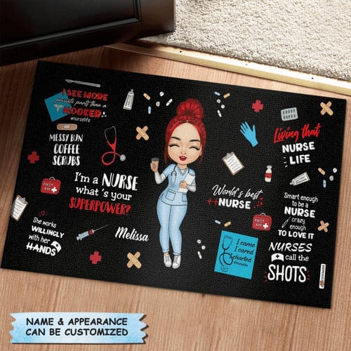 Personalized World's Best Nurse Doormat Custom Mat Great Gifts For Nurses