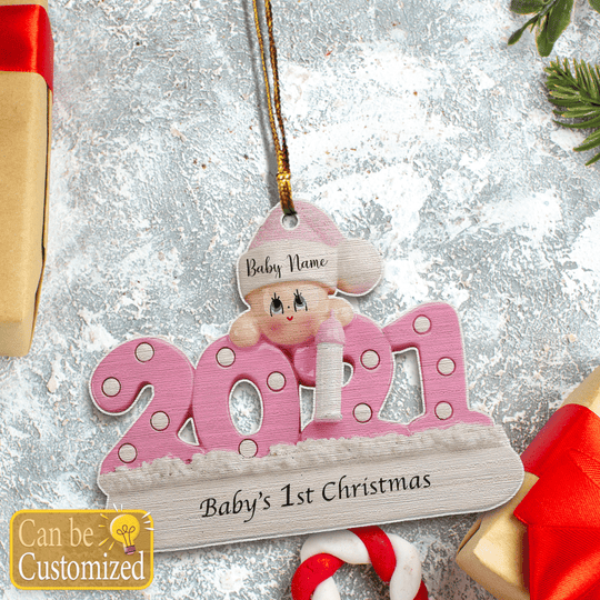 Customized Baby's First Christmas Ornament 2021 Baby's First Xmas Ornament Gifts For New Mom