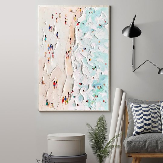 Abstract Seascape Poster Art Print Summer Seaside Wall Poster Decoration For Room