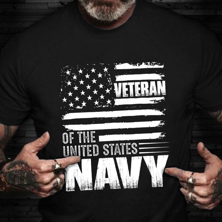 Veteran Of The US Navy American Flag Shirt Happy Veterans Day Patriotic Apparel Gifts