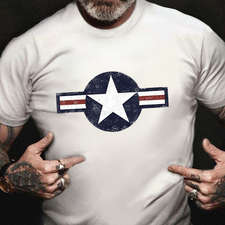 Us Airforce Star Roundel Shirt Veteran Pride Month Distressed T-Shirt Gift Ideas For Veterans