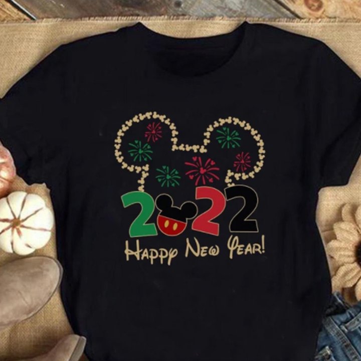 Happy New Year 2022 Shirt Disney Firework New Year T-Shirt Clothing