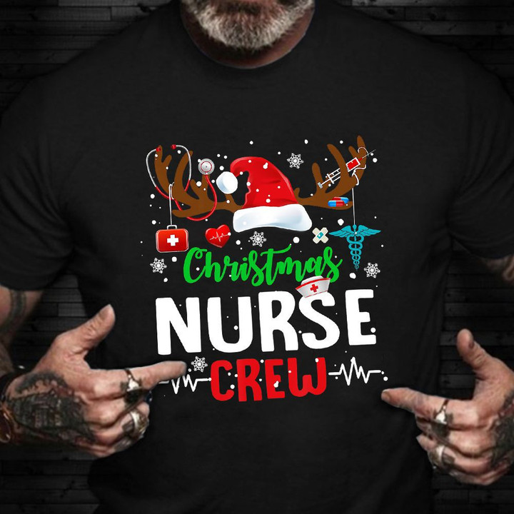 Christmas Nurse Crew Shirt Merry Xmas Santa T-Shirt Gifts For Nursing Students