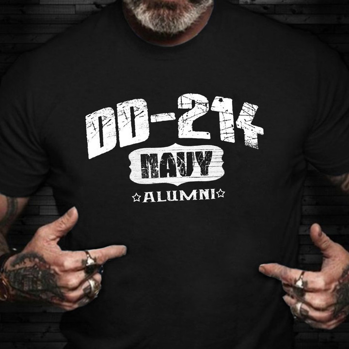 DD-214 Navy Alumni Veteran Shirt Vintage Print T-Shirt Navy Retirement Gifts