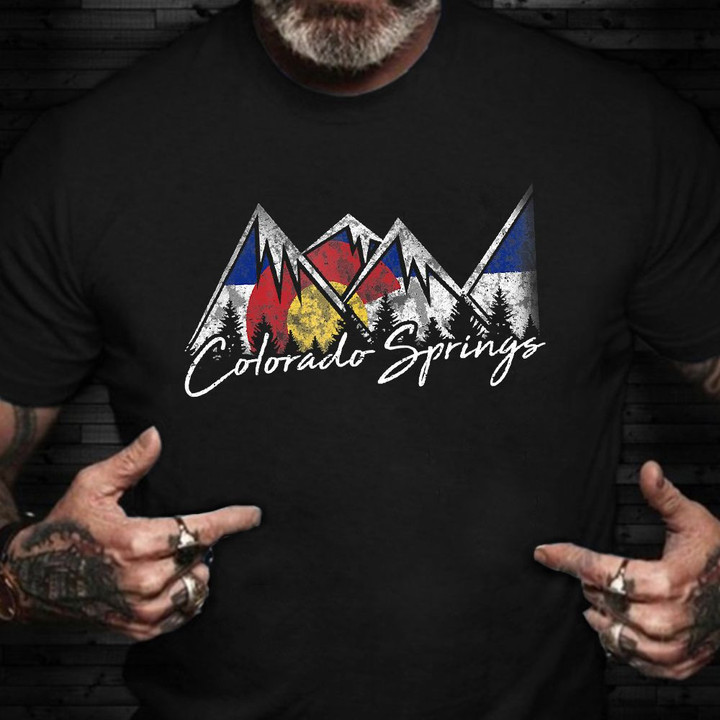 Colorado Springs Shirt Vintage Colorado Flag T-Shirt Patriotic Gifts