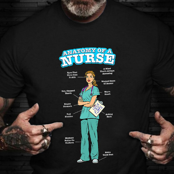 Anatomy Of A Nurse Shirt Nurses Week 2021 Graphic T-Shirt Gifts For Sister