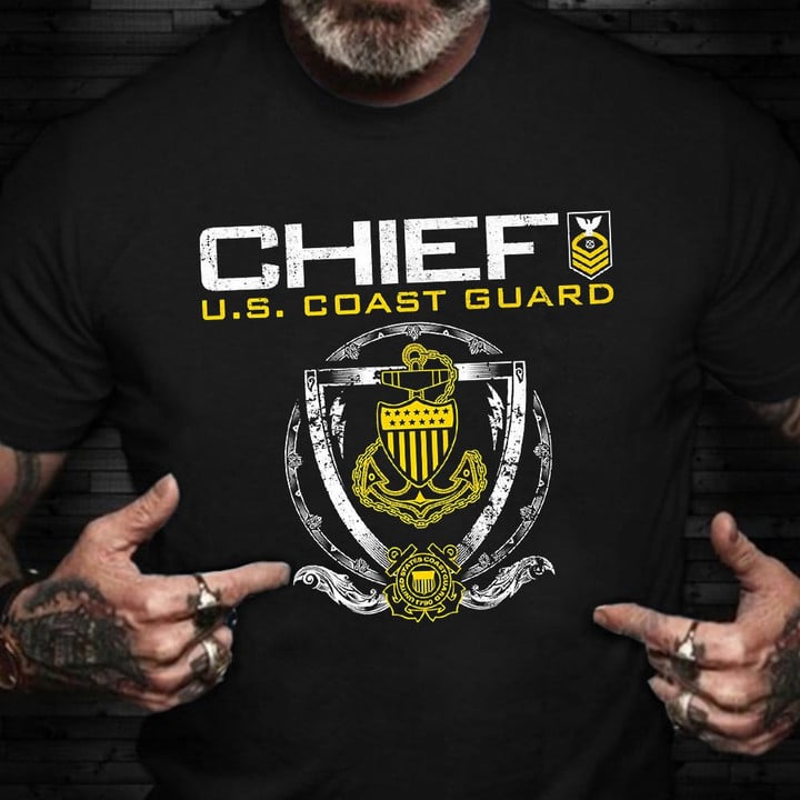 Chief U.S. Coast Guard Shirt Vintage T-Shirt Gifts For Coast Guard