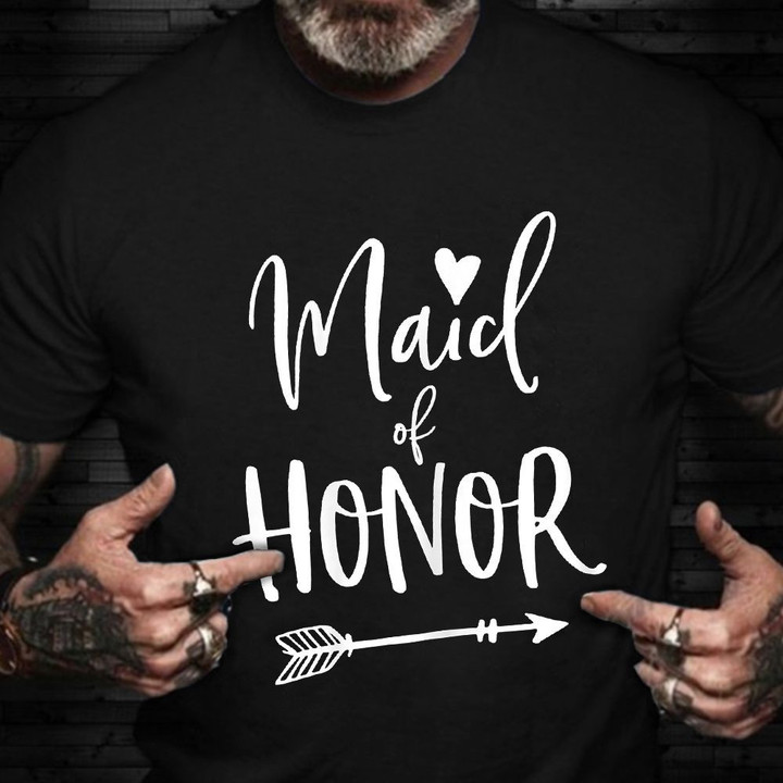 Maid Of Honor Shirts Funny Arrow Matching T-Shirt Maid Of Honor Gifts