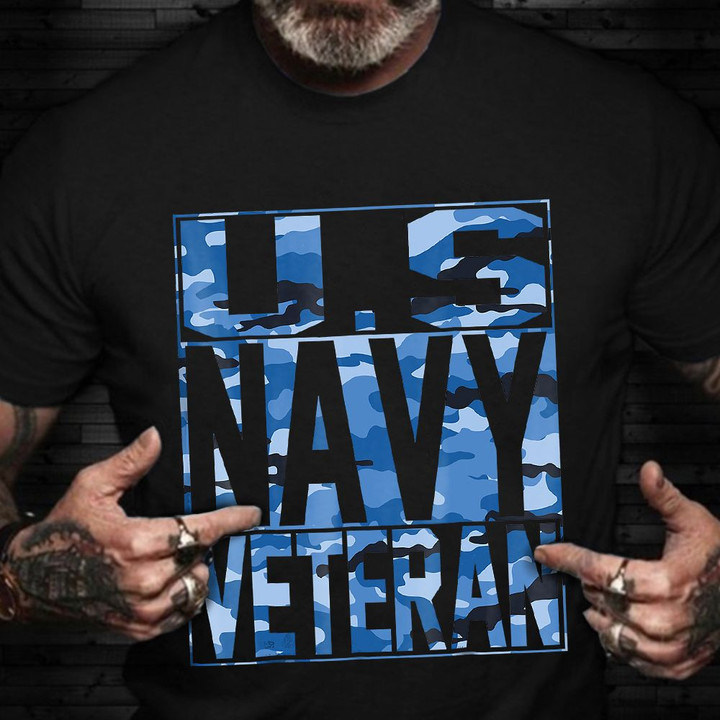 U.S Navy Veteran Shirt Navy Camo T-Shirt Veterans Day Gifts For Husband