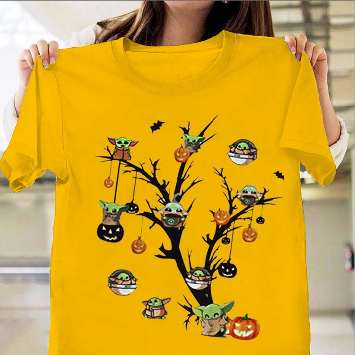 Baby Yoda Halloween Tree Shirt Cute Halloween T-Shirts Halloween Merch