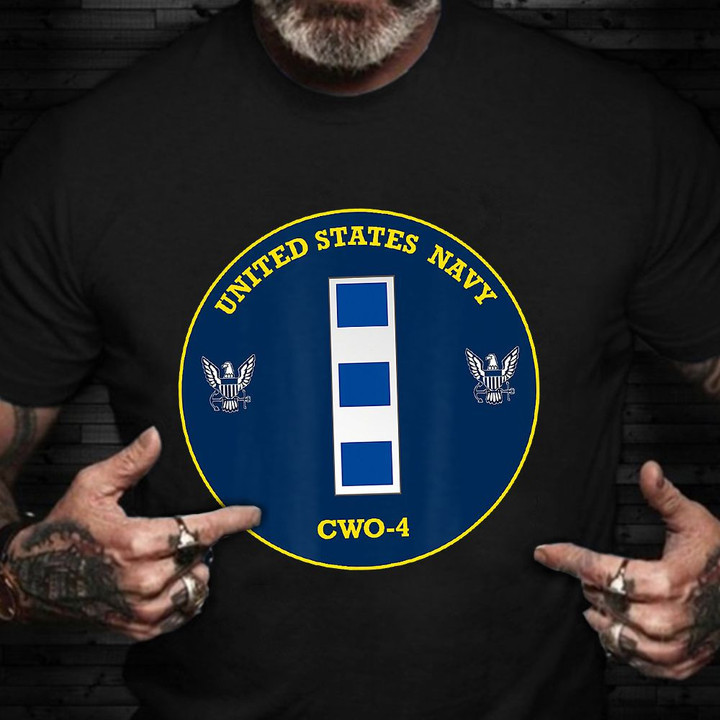 Navy Warrant Officer CWO-4 Shirt Honor US Navy Chief Officer Gifts For Men