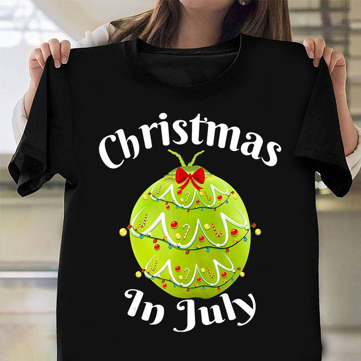 Christmas In July Shirt Christmas Tree Graphic Coconut Tee Xmas Gifts For Her