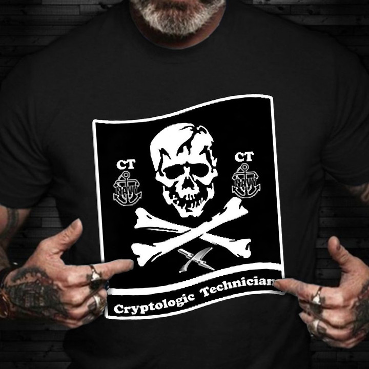 Skull CT Cryptologic Technician Shirt USN US Navy Cryptologic Technician Apparel