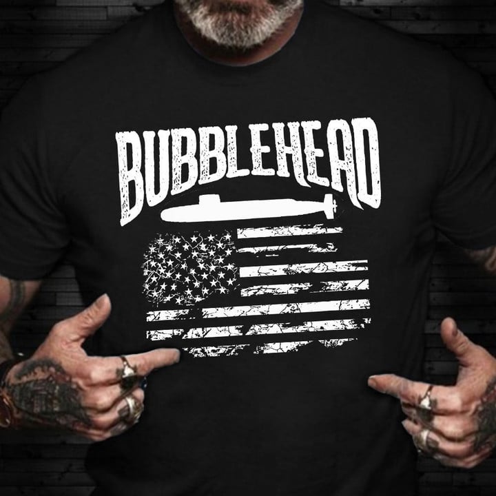 Bubblehead Submarine T-Shirt Vintage USA Flag Navy Military Shirt Gifts For Submariners