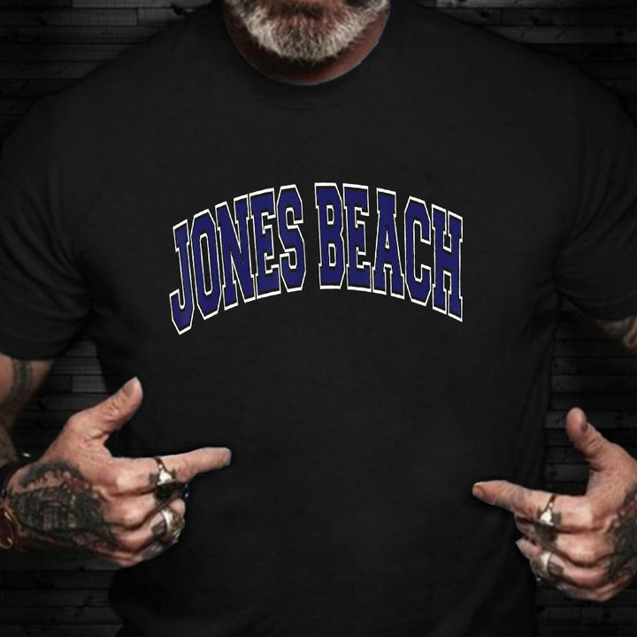 Jones Beach Shirt In New York State Navy Blue Text T-Shirt Cool Gifts For Guys